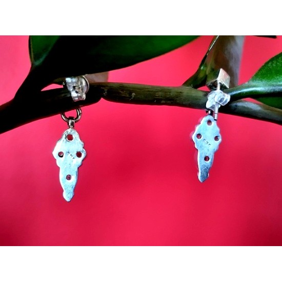 Indian silver jewellery - Indian Peridot Earrings,Indian Earrings