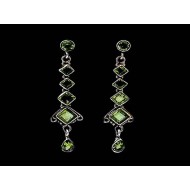 Boucles d'Oreilles indiennes argent et Péridot - Bijoux Inde