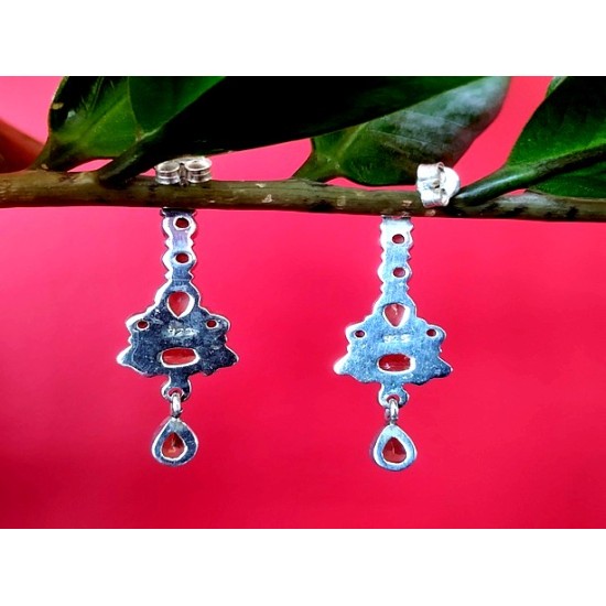 Indian silver jewellery - Indian Peridot Earrings,Indian Earrings