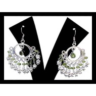 India silver jewellery - Indian Peridot Earrings
