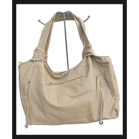 Ladies handbag - handbag Dark Beige color,White-Beige hand bags