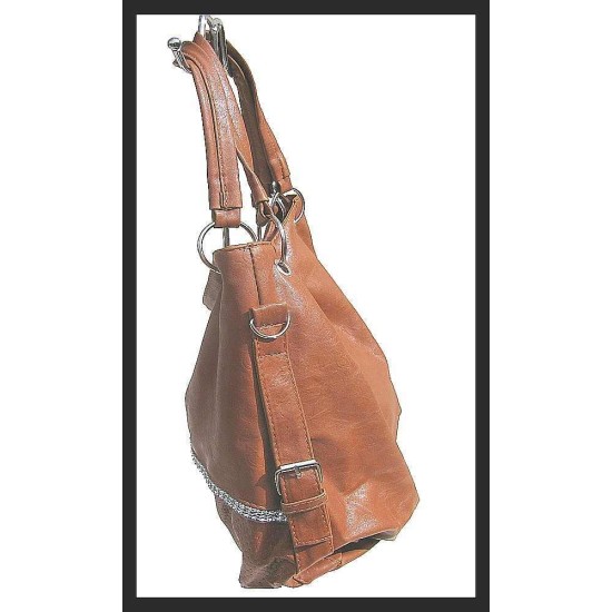 Ladies Handbag - Handbag Caramel, Brown hand bags