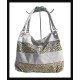 Sac à main femme - sac à main gris clair avec motifs,Sacs avec motifs