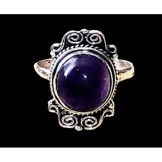 Indian Jewelry - Amethyst Indian Ring (BG-AM-13E) Indian Jewelry - Amethyst Indian Ring, Indian Rings