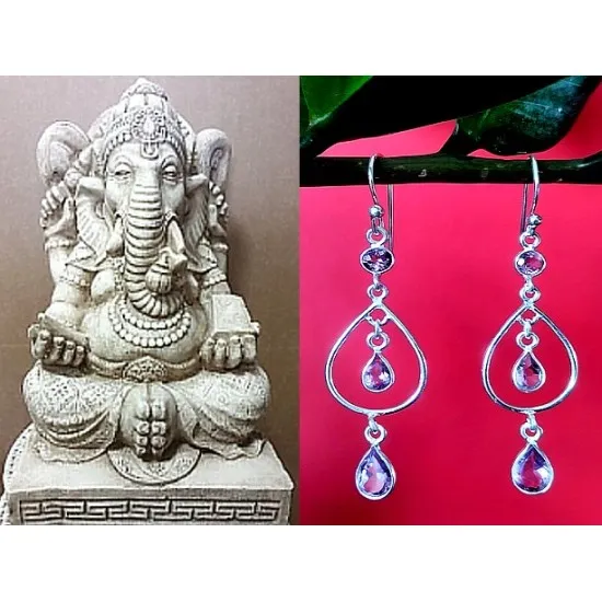 Bijoux indiens argent - Boucles d'Oreilles indiennes Améthyste (BO-AM-194) Bijoux indiens argent - Boucles d Oreilles indiennes Améthyste,Boucles d Oreilles indiennes