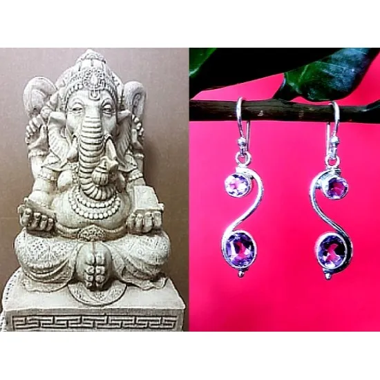 Bijoux inde - Boucles d'Oreilles indiennes Améthyste (BO-AM-284) Bijoux inde - Boucles d Oreilles indiennes Améthyste,Boucles d Oreilles indiennes