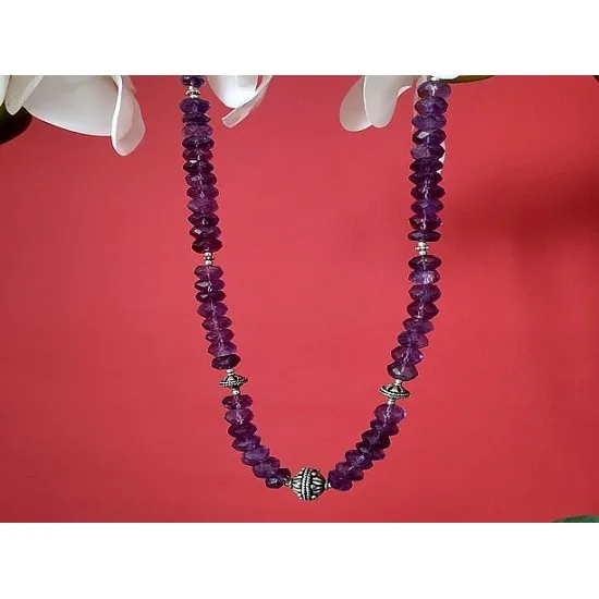 Bijoux indiens - Création Collier Indien Améthyste (CO-AM-054) Bijoux indiens - Création Collier Indien Améthyste,Colliers en argent et pierres