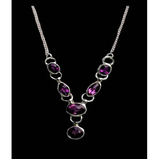 Collier Perles Argent D'Inde - Bijou Ethnique Vintage Années 90