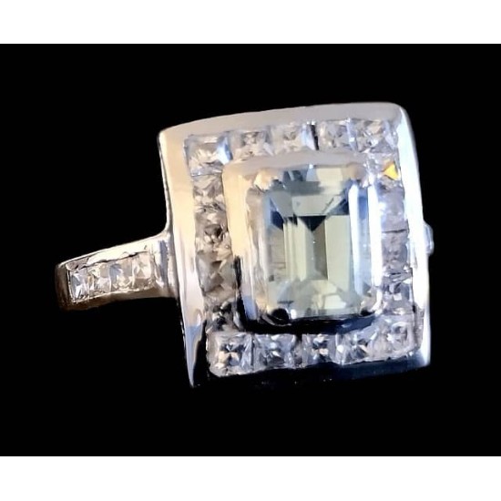 Indian silver rhodium jewelry - Indian Topaz Ring,Rodium silver rings