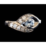 Bijoux indiens - Bague indienne rhodiée Topaze