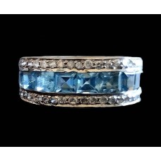 Bijoux indiens - Bague indienne rhodiée Topaze Bijoux indiens - Bague indienne rhodiée Topaze