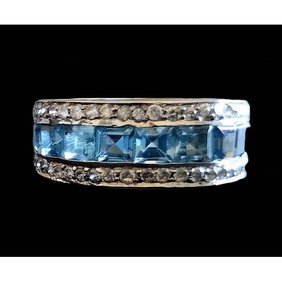 Indian silver rhodium jewelry - Indian Topaz Ring,Rodium silver rings