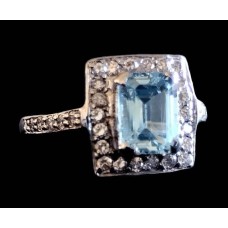 Bijoux indiens - Bague indienne argent rhodié Topaze