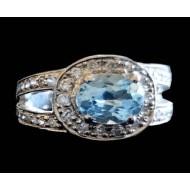 Indian silver rhodium jewelry - Indian Topaz Ring
