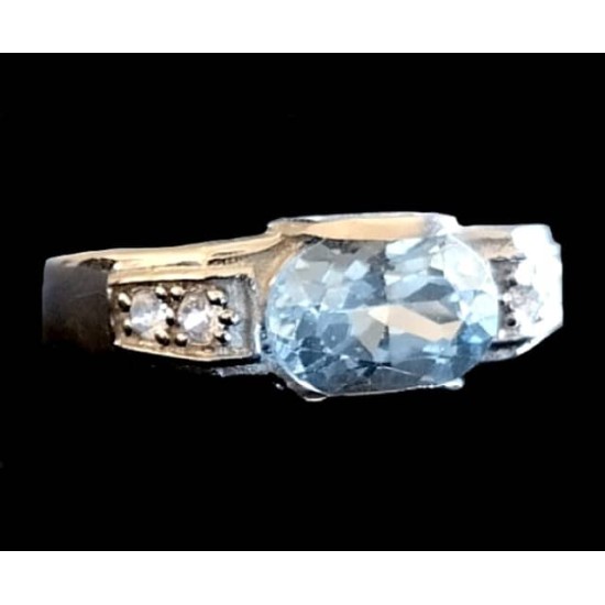 Indian silver rhodium jewelry - Indian Topaz Ring,Rodium silver rings