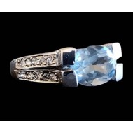 Indian silver rhodium jewelry - Indian Topaz Ring