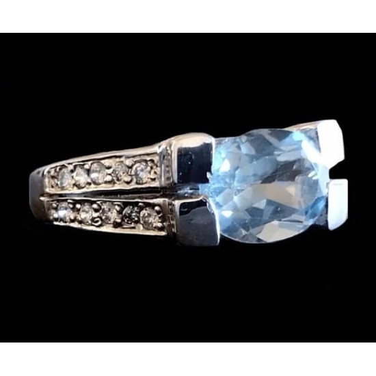 Indian silver rhodium jewelry - Indian Topaz Ring,Rodium silver rings