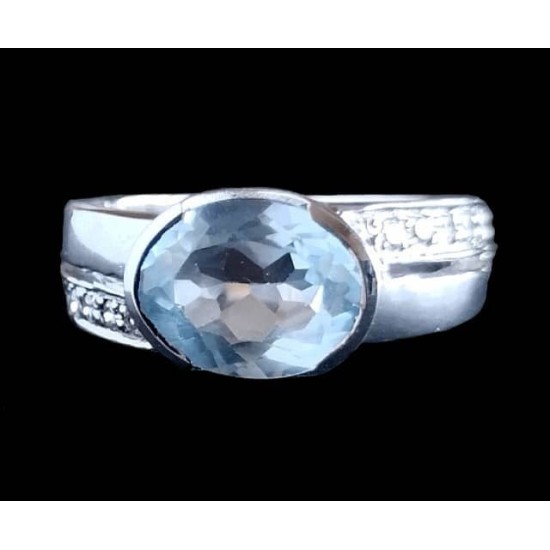 Indian silver rhodium jewelry - Indian Topaz Ring,Rodium silver rings