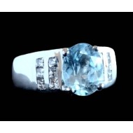 Bijoux indiens - Bague indienne rhodiée Topaze