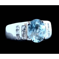 Bijoux indiens - Bague indienne rhodiée Topaze