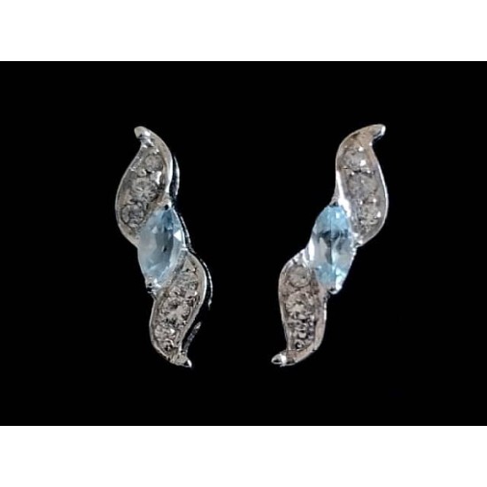 Indian silver rhodium jewelry - Indian Topaz Earrings,Rhodium silver earrings