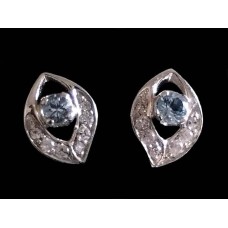 Bijoux indiens - Boucles d'oreilles indiennes rhodiées Topaze Bijoux indiens - Boucles d'oreilles indiennes rhodiées Topaze