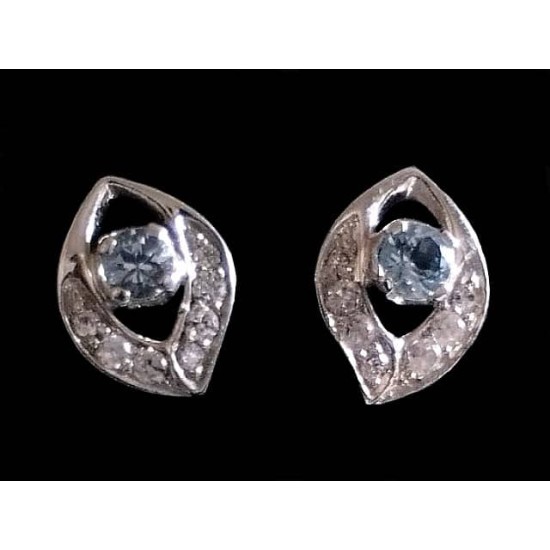 Indian silver rhodium jewelry - Indian Topaz Earrings,Rhodium silver earrings