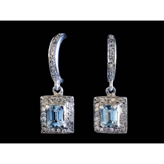 Indian silver rhodium jewelry - Indian Topaz Earrings,Rhodium silver earrings