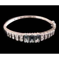 Rhodium silver bracelet natural Topaz