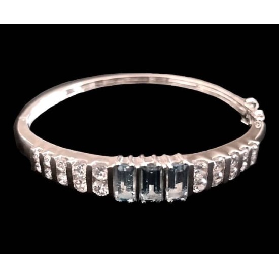 Indian rhodium silver bracelet natural Topaz, rhodium silver bracelet