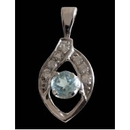 Indian Jewelry - Indian pendant rhodium Topaz