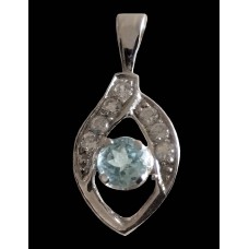 Bijoux indiens - Pendentif indien rhodié Topaze Bijoux indiens - Pendentif indien rhodié Topaze