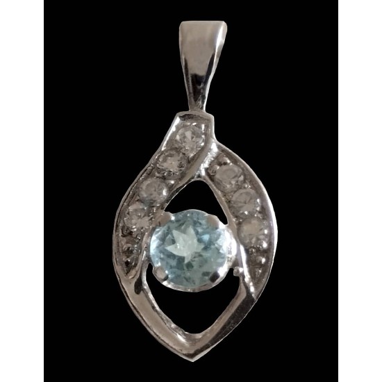 Indian silver rhodium jewelry - Indian Topaz Pendant,Rhodium silver pendants