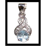 Bijoux indiens - Pendentif indien rhodié Topaze