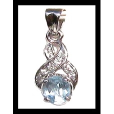 Bijoux indiens - Pendentif indien rhodié Topaze Bijoux indiens - Pendentif indien rhodié Topaze