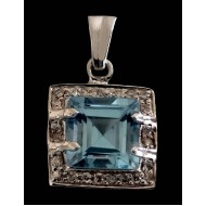 Indian Jewelry - Indian pendant rhodium Topaz