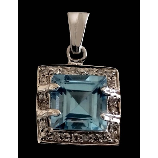 Indian silver rhodium jewelry - Indian Topaz Pendant,Rhodium silver pendants