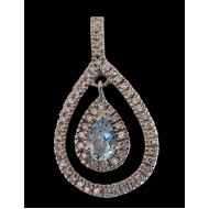 Indian Jewelry - Indian pendant rhodium Topaz