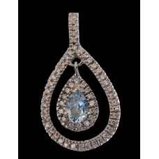 Bijoux indiens - Pendentif indien rhodié Topaze Bijoux indiens - Pendentif indien rhodié Topaze