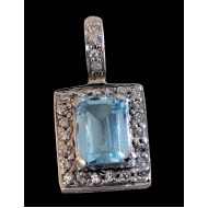 Indian Jewelry - Indian pendant rhodium Topaz