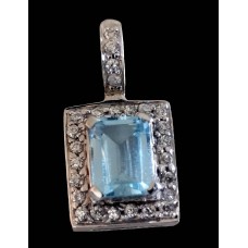 Bijoux indiens - Pendentif indien rhodié Topaze Bijoux indiens - Pendentif indien rhodié Topaze