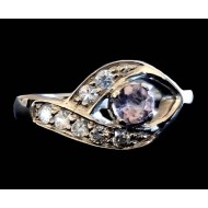 Bague argent rhodié Améthyste naturelle