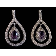 Indian silver rhodium jewelry - Indian Amethyst Earrings