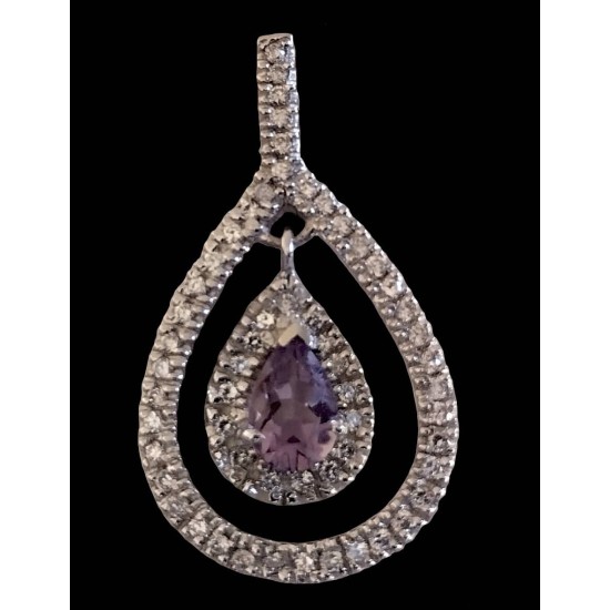 Indian silver rhodium jewelry - Indian Amethyst Pendant,Rhodium silver pendants