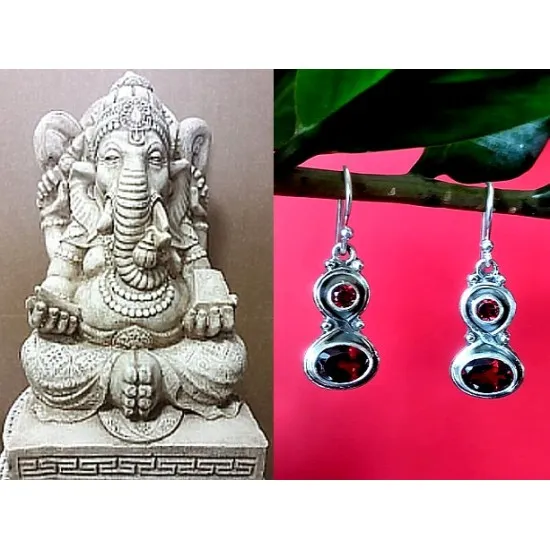 Bijoux indiens - Boucles d'Oreilles indiennes - Grenat (BO-GR-410) Bijoux indiens - Boucles d Oreilles indiennes - Grenat,Boucles d Oreilles indiennes