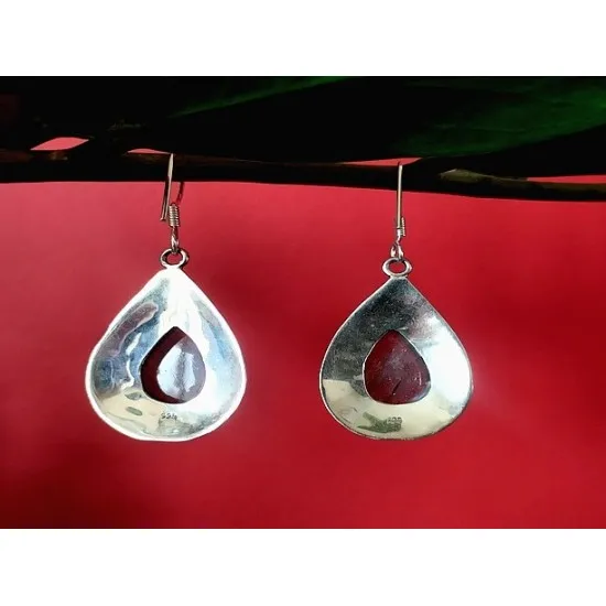 Indian silver jewellery - Indian Spectrolite Earrings (BO-LAB-08P) Indian silver jewellery - Indian Spectrolite Earrings,Indian Earrings