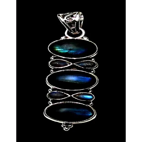 Pendentif indien argent Labradorite - Bijoux indiens (PE-LAB-05) Pendentif indien argent Labradorite - Bijoux indiens,Pendentifs indiens