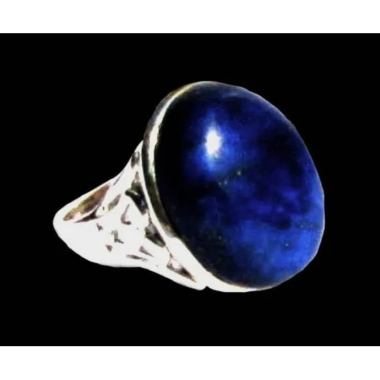 Indian silver jewellery - Indian Lapis Lazuli Ring (BG-LZ-156B) Indian silver jewellery - Indian Lapis Lazuli Ring,Silver mens rings