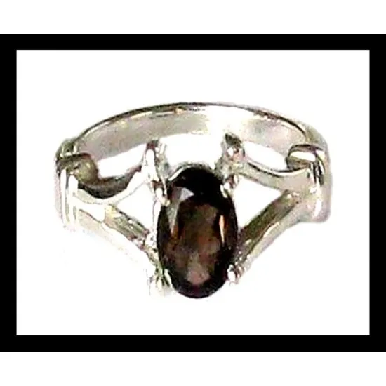 Bijoux Quartz Fumé - Bague indienne - Bijoux indiens (BG-QF-26) Bijoux Quartz Fumé - Bague indienne - Bijoux indiens,Bagues indiennes