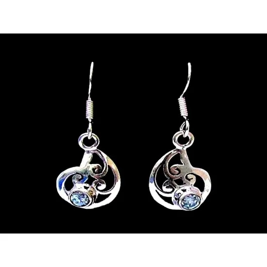 Indian silver jewellery - Indian Topaz Earrings (BO-TO-402) Indian silver jewellery - Indian Topaz Earrings,Indian Earrings